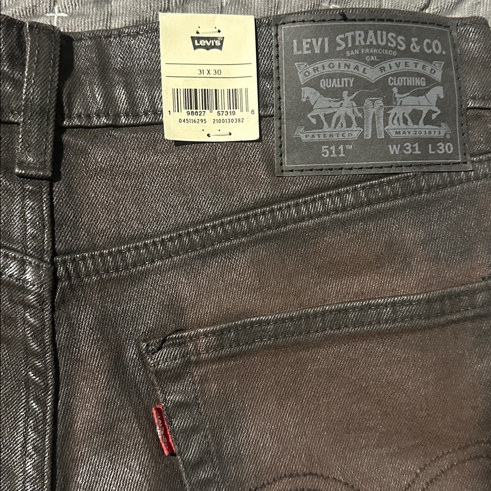 Levis 511 Coated Moto Jeans Waxed Bikercore 31x30 NWT - Picture 4 of 12